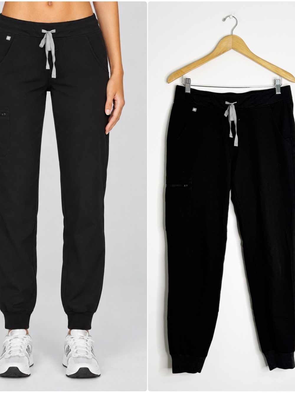 FIGS Zamora Jogger Scrub Pants Size M Black Technical Collection W1ASW2005